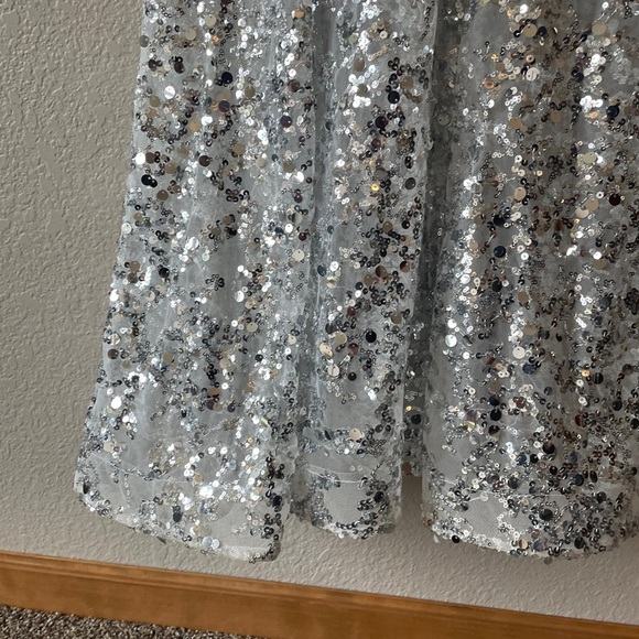 Bronx and Banco Midnight Maxi Gown Sequined Silver White Wedding Formal Size XS - Picture 10 of 13